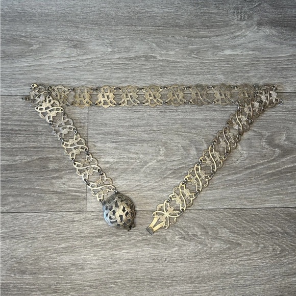 Antique Chinese Export Silver Filigree Belt Chop Marked 37.5” main image 12